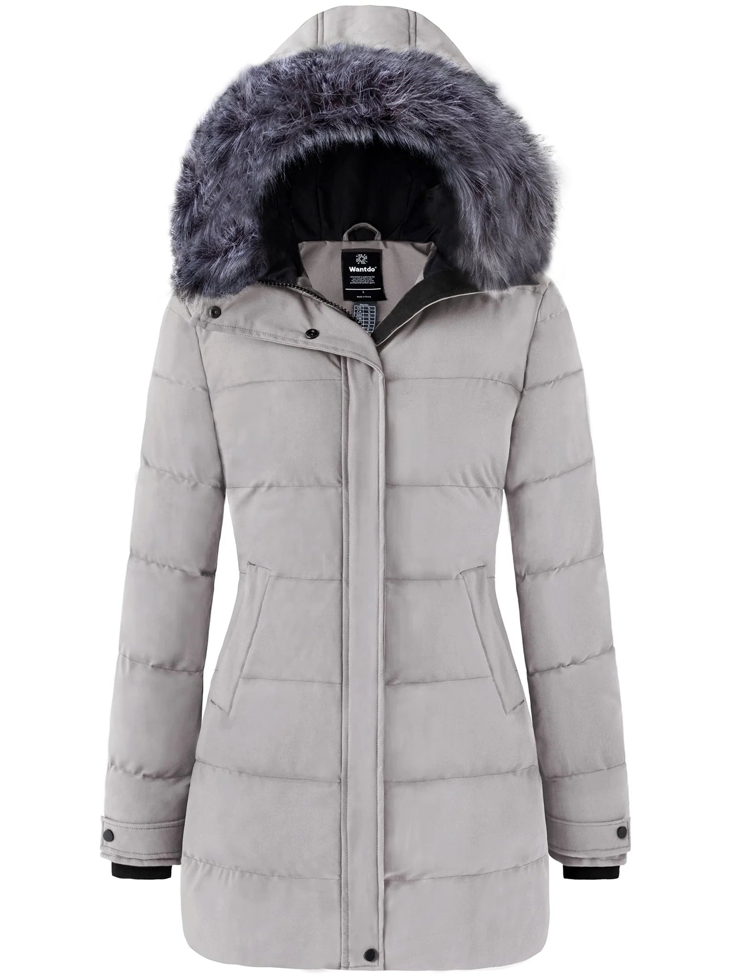 Women'S Winter Coat Thicken Puffer Jacket Long Parka Coat Blue L